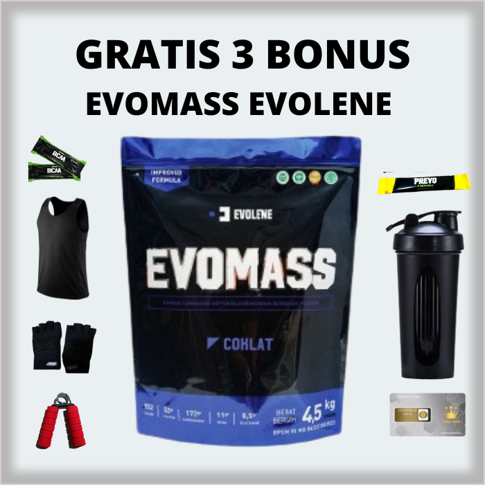 EVO MASS 4,5 KG EVOLENE SUSU PROTEIN MAS GAINER 4.5KG ORIGINAL EVOMASS 10LBS 10 LBS EVOMAS COKLAT