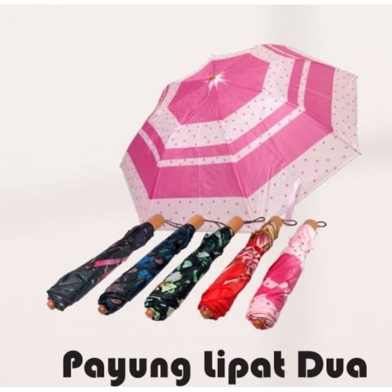 Payung lipat 2 bahan satin