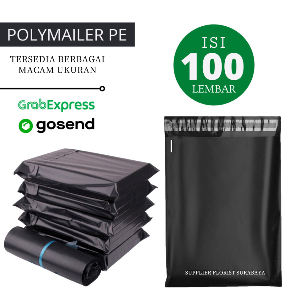 

[ISI 100 BIJI] PLASTIK POLYMAILER PE HITAM REKAT KUAT PACKING BAJU ONLINE SHOP KANTONG PLASTIK PAKING OPP POLIMAILER POLIMELER