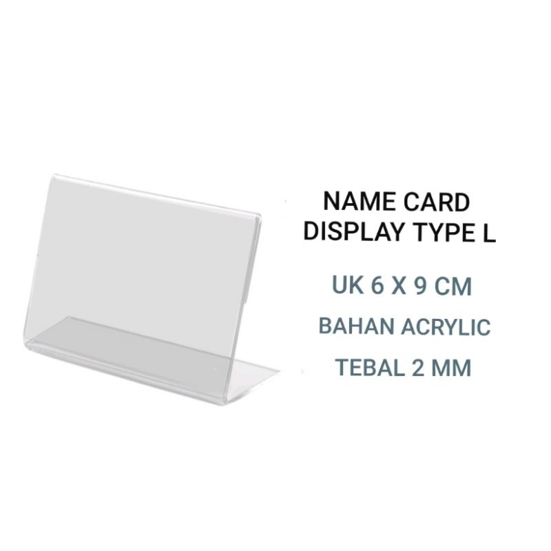 

Papan Acrylic Kartu Nama, Stand Name Card L Landscape