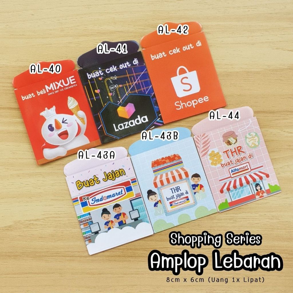 

[1 PACK isi 10 Pcs] Amplop Angpau Lebaran 2025 Shopping Series Amplop Lebaran 2025