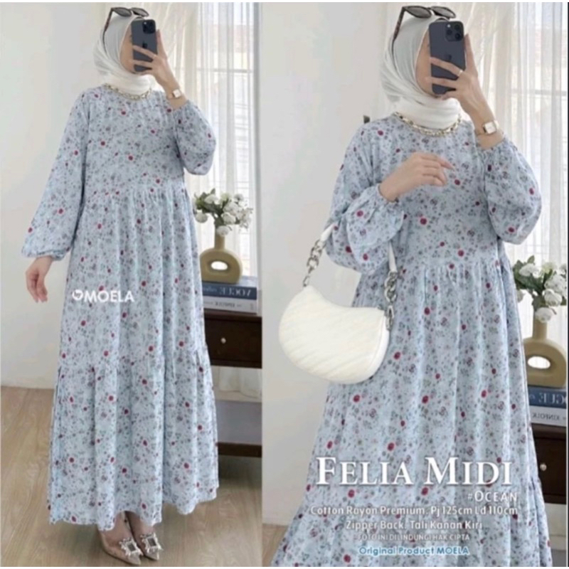 FELIA MIDI by MOELA/MIDI DRESS/MIDI MOTIF/GAMIS MIDI