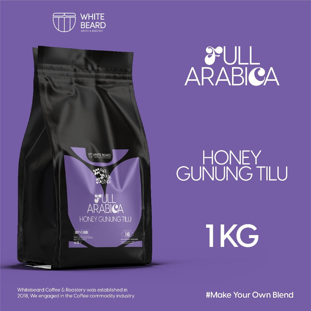 

Whitebeard | Biji Kopi 100% Arabika Gunung Tilu Process Honey 1 Kg