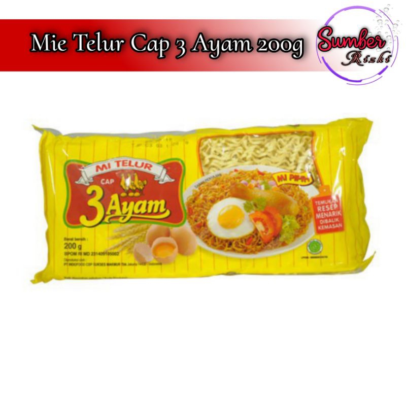 

Mie Telur Cap 3 Ayam 200 gram