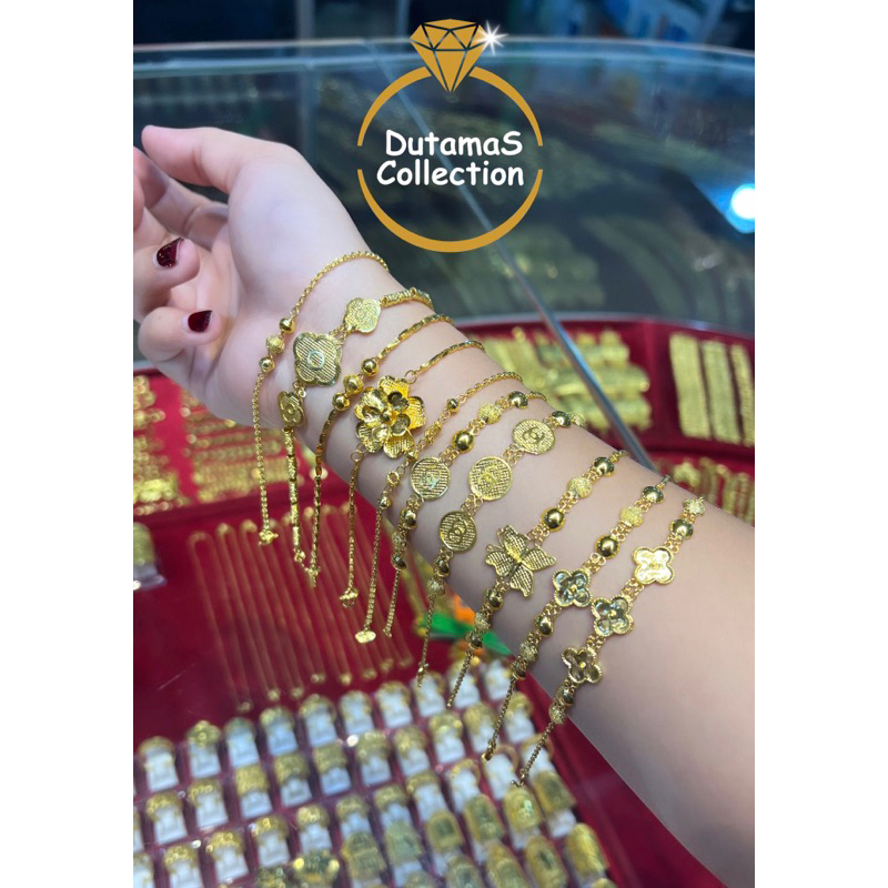 Gelang Dewasa Banyak Motif Berat 1/2sk (3,4gram) Emas Asli Kadar 90% / 24k
