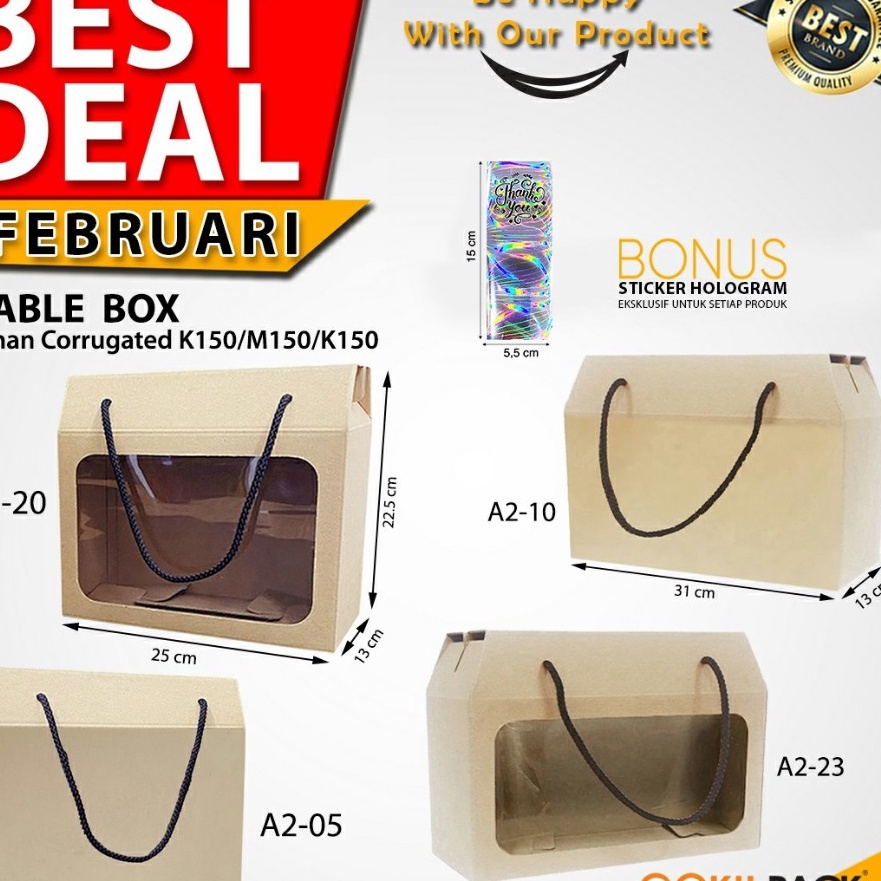 

KI3 Kotak Kado Gable Box Tali Dus Serbaguna Kraft Murah Bungkus Souvenir 25x13x225 A25 A22