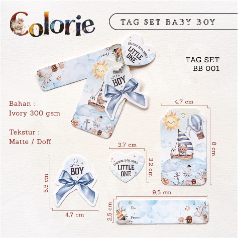 

TAG BABY BORN (BOY)/ 1 MONTH/ MANYUE SET 001 TEBAL 300 GSM