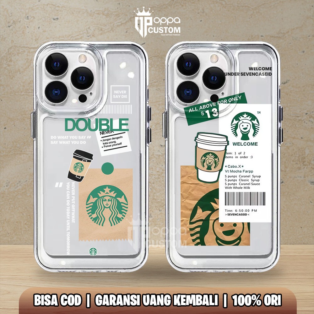 CLEAR CASE STARBUCKS OPPO A5S A7 A9 2020 A12 A16S A17K A18 A31 A35 A36 A38 A76 A78 4G A52 RENO 7 8 4
