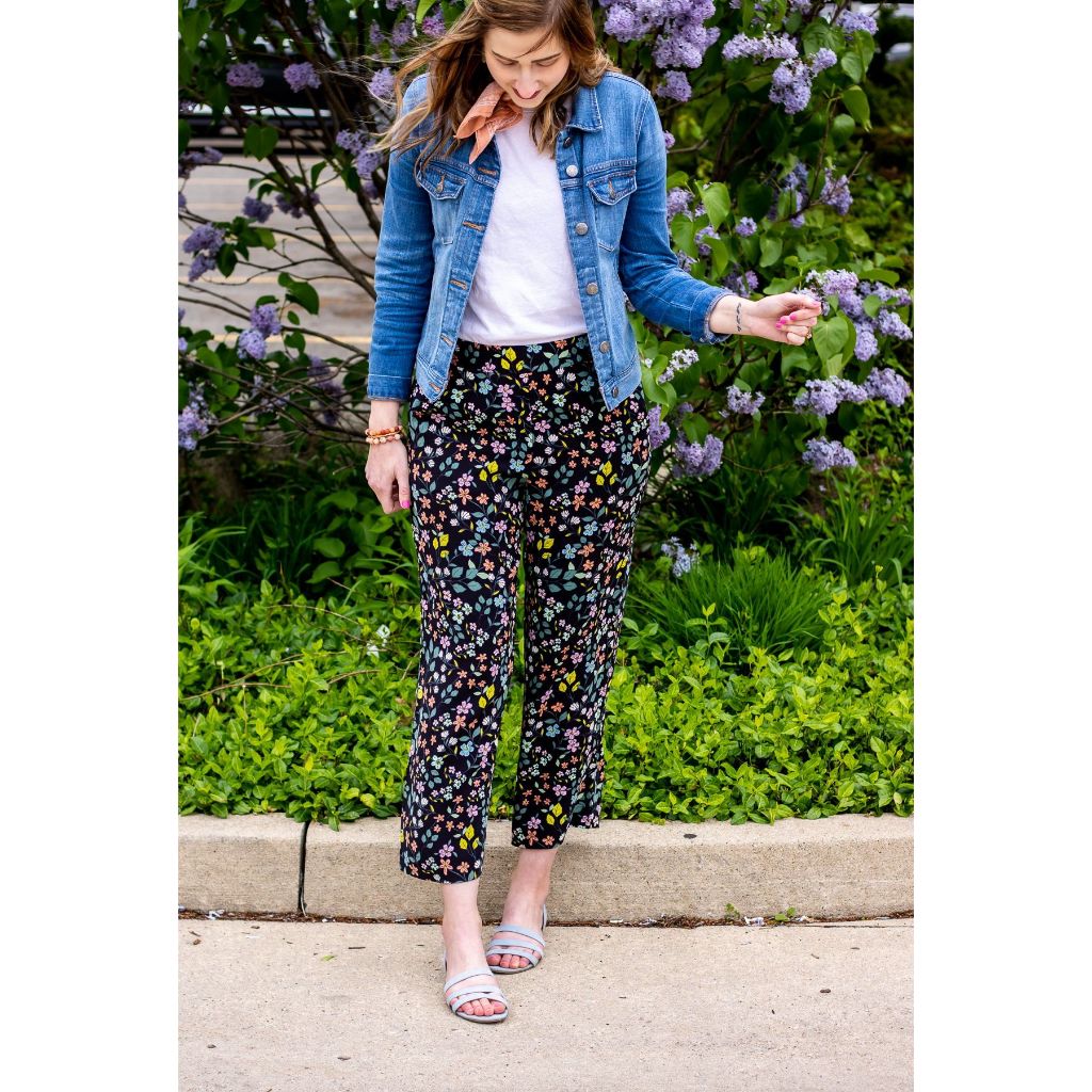 Celana Kulot Wanita 7/8 Motif Bunga // Crop Pants