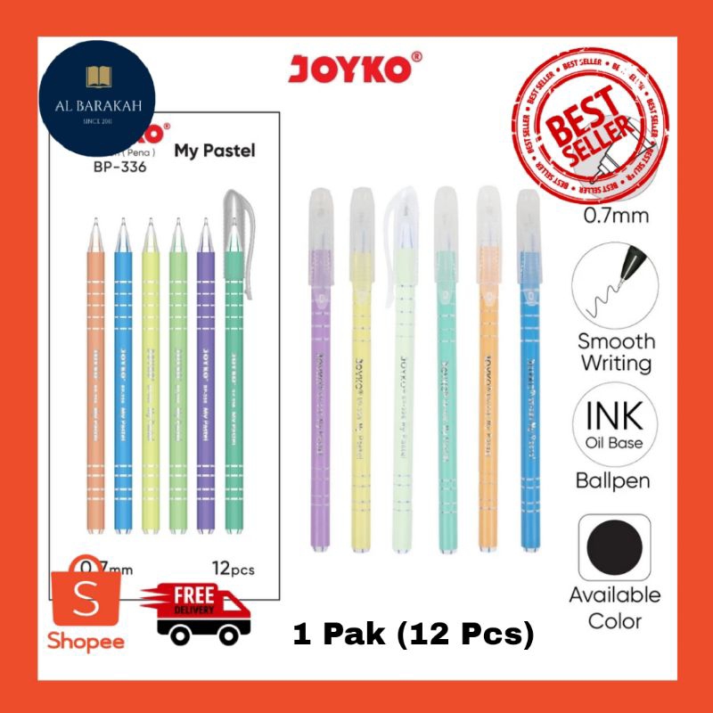 

1 Pak (12 Pcs) !!! Pena Joyko BP-336 My Pastel 0.7 mm 1 Box 12 Pcs Ball Pen Pulpen