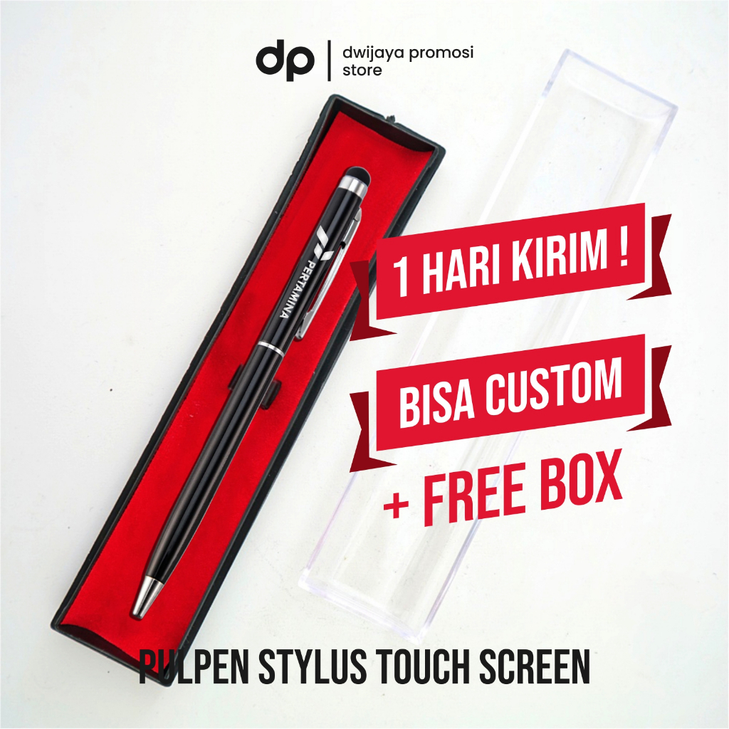 

Pulpen Metal Stylus Touch Screen 2in1 Custom Nama/Logo