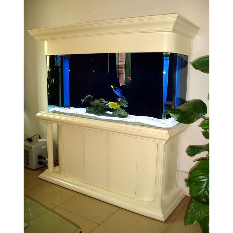 Cabinet aquarium ikan arwana bahan kayu jati meja aquarium jati