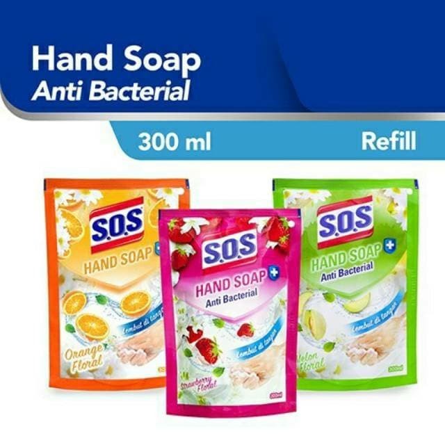YC 22 SABUN CUCI TANGAN SOS HANDWASH 300 ML POUCH ISI ULANG REFILL ANTI BAKTERI