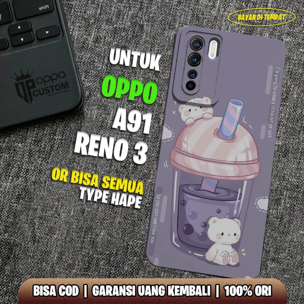 Case Oppo Reno 3 / Oppo A91 - Casing Oppo Reno 3 / Oppo A91 - ( BOBA=  ) - Case Hp - Casing Hp - Sof