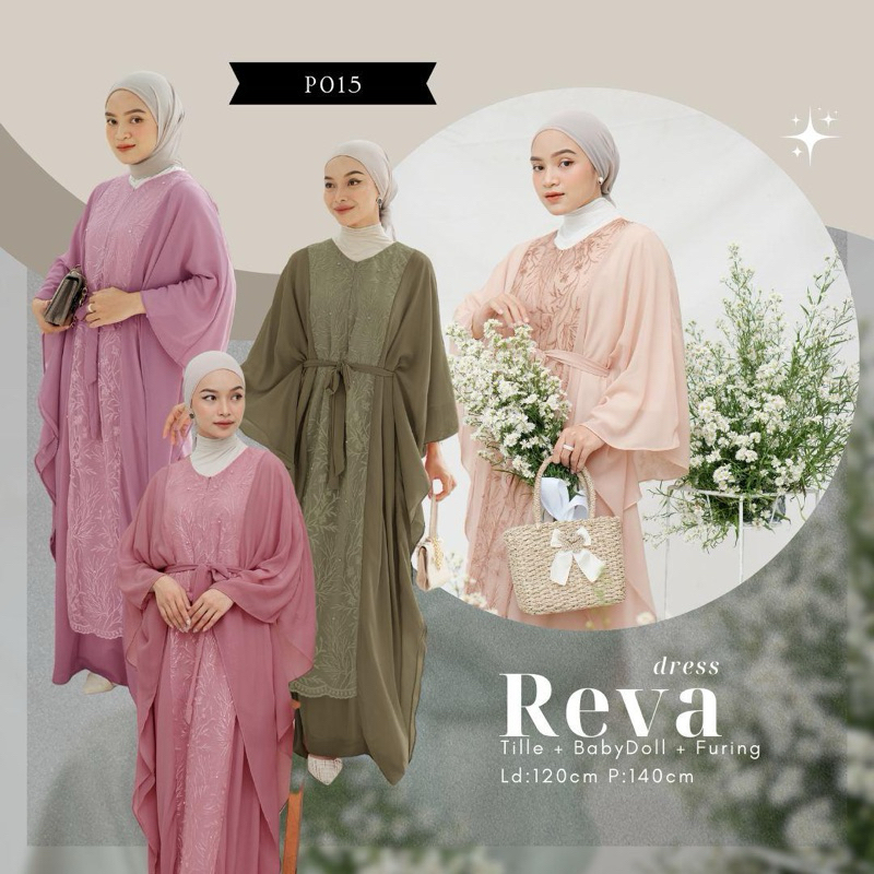 Reva Dress Terbaru Kaftan Lebaran Kaftan Jumbo Kaftan BabyDoll Moana Glam Kaftan