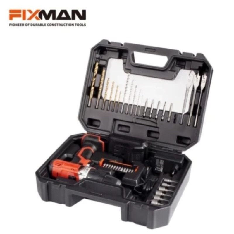 Fixman R7002 BPD41 Tanpa kabel Cordless Drill 20v Set - Mesin Bor