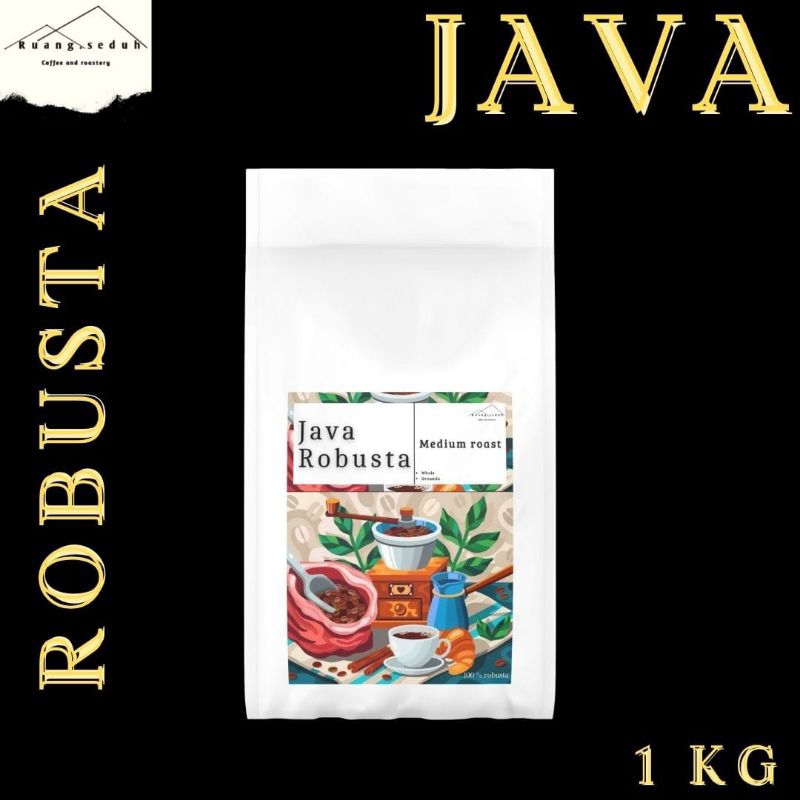 

KOPI JAVA ROBUSTA 1KG/BUBUK KOPI/BIJI KOPI/ROBUSTA 100%