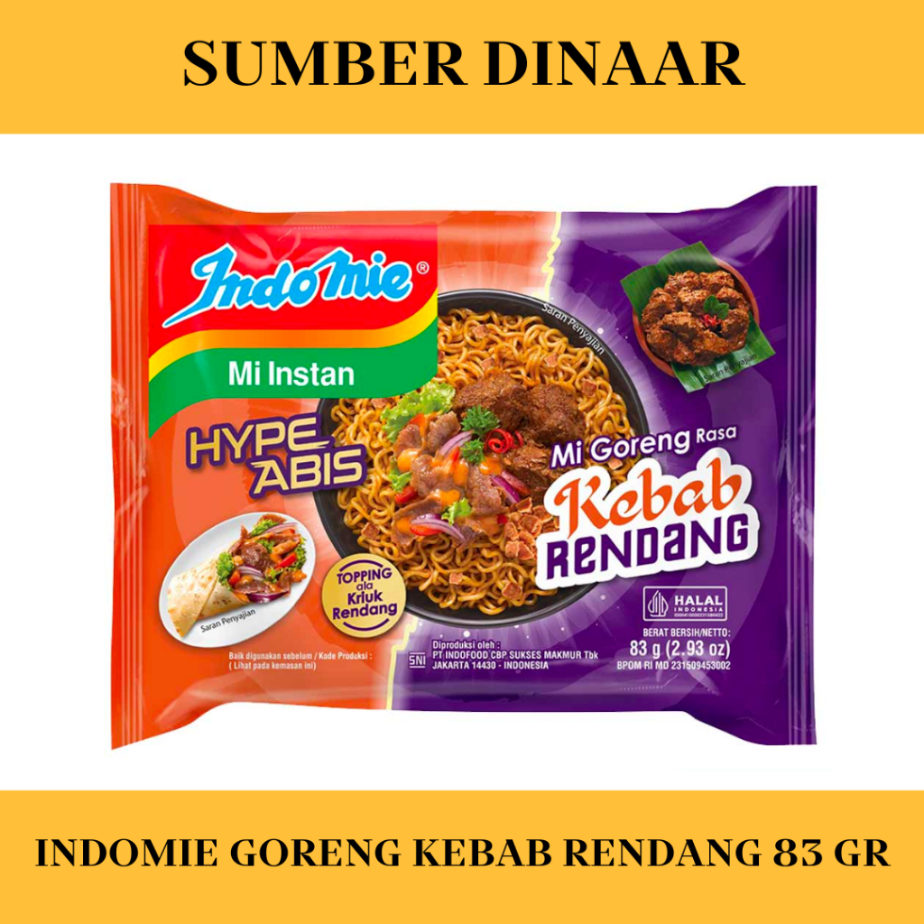 

Indomie Mie Goreng Kebab Rendang 83G Indomie Goreng