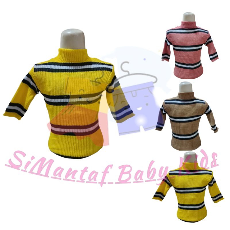 Dress Rajut Anak Cowok Cewek Salur Lengan Panjang Premium