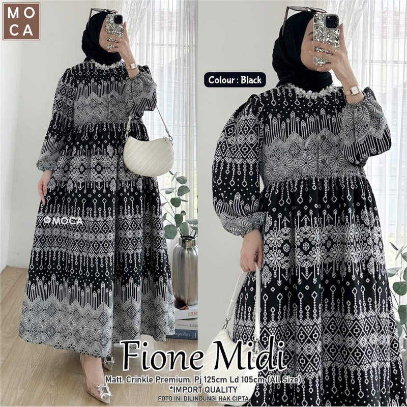 FIONE MIDI DRESS MOTIF ETNIK CRINKLE PREMIUM 2902