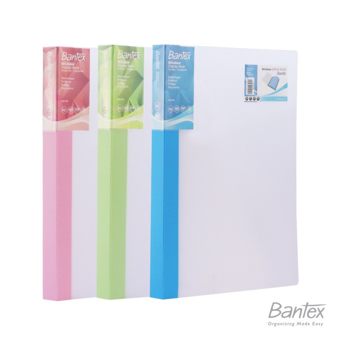 

Bantex Bi-Colour Display Book Clear Folio/F4 40 Pocket # 3185 (pcs)