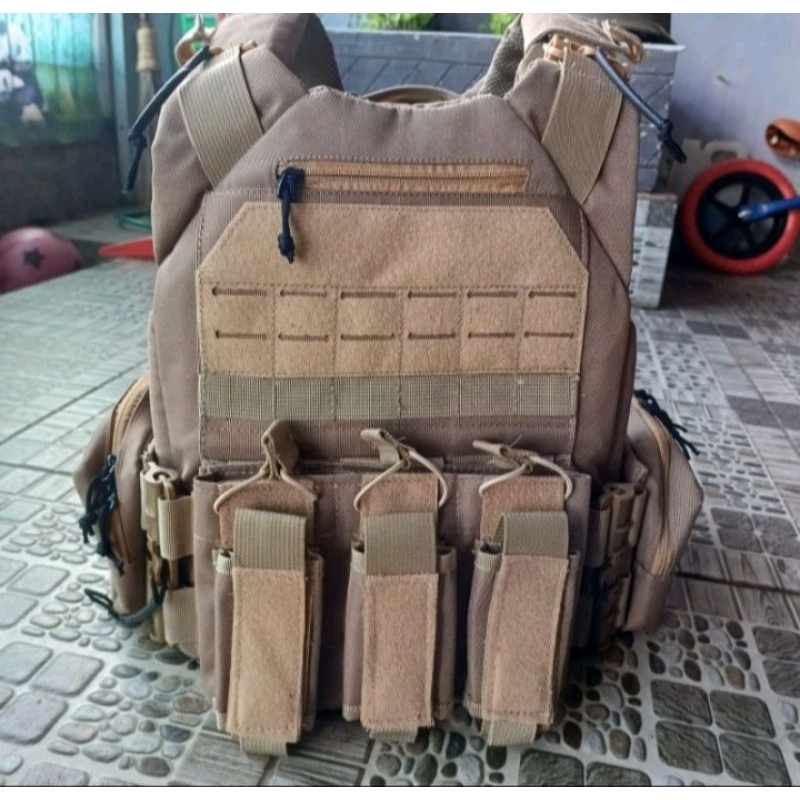 Rompi Bodyvest Tactical Double Quick Release Rajawali Cream Terbaru