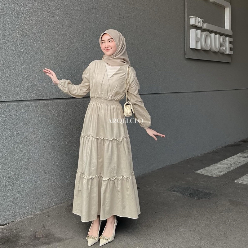 Arqelclo - Bora Dress korean style | Gamis wanita kekinian | Dress casual | Dress elegan | Dress pan