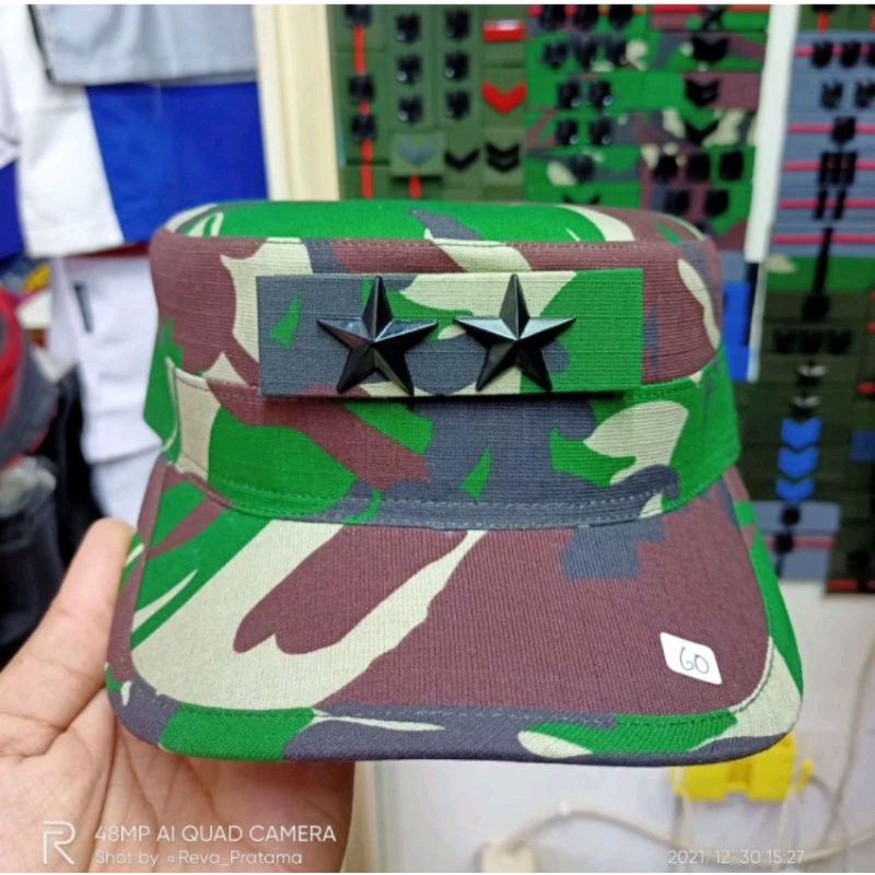 Topi Pet Komando PDL TNI + Pangkat Mayjend Logam