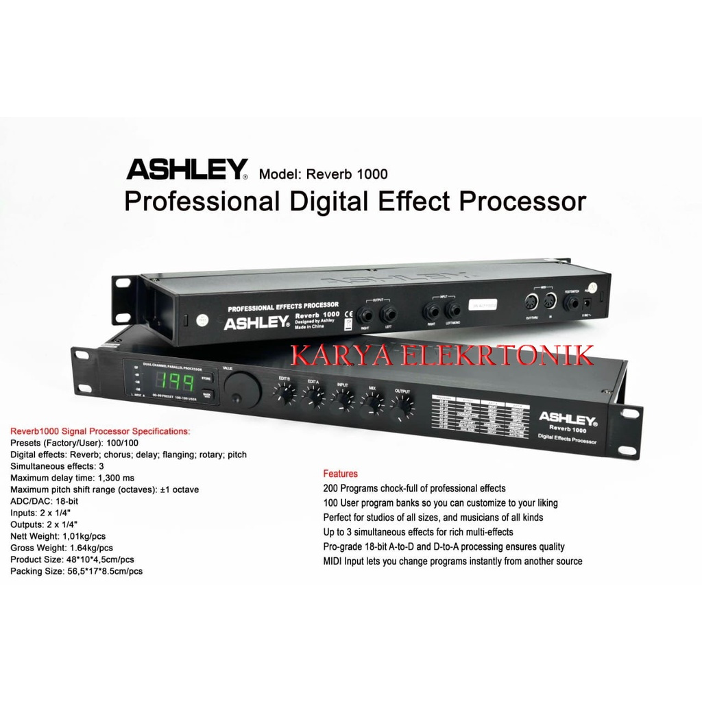 EFFEC VOCAL ASHLEY REVERB1000 ORIGINAL EFFECT VOCAL ASHLEY REVERB 1000
