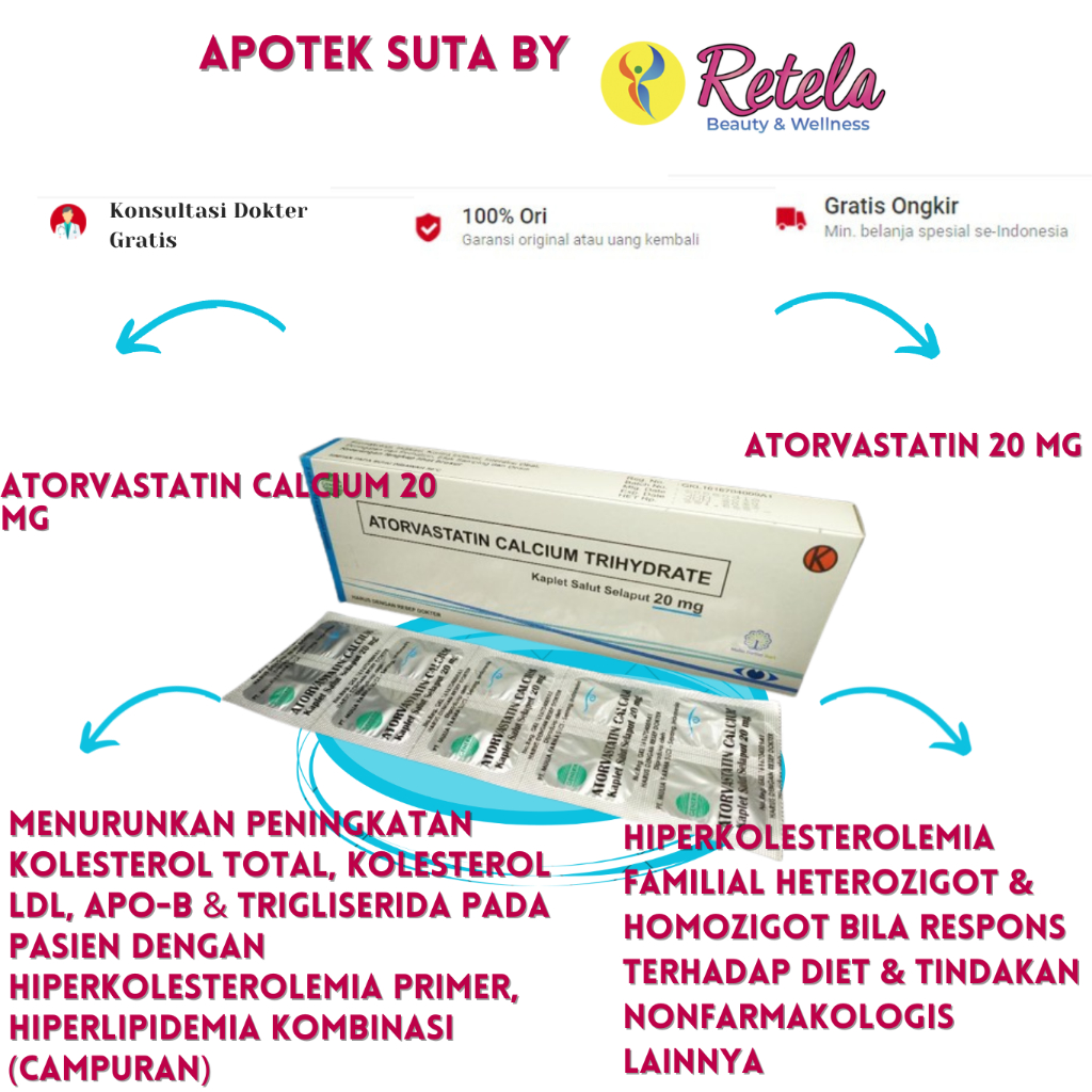 Atorvastatin 20 mg 10 Tablet