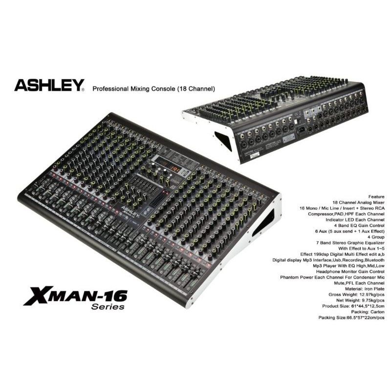 Mixer Audio 16 Channel Ashley XMan 16 XMan-16 New Original TERBAIK