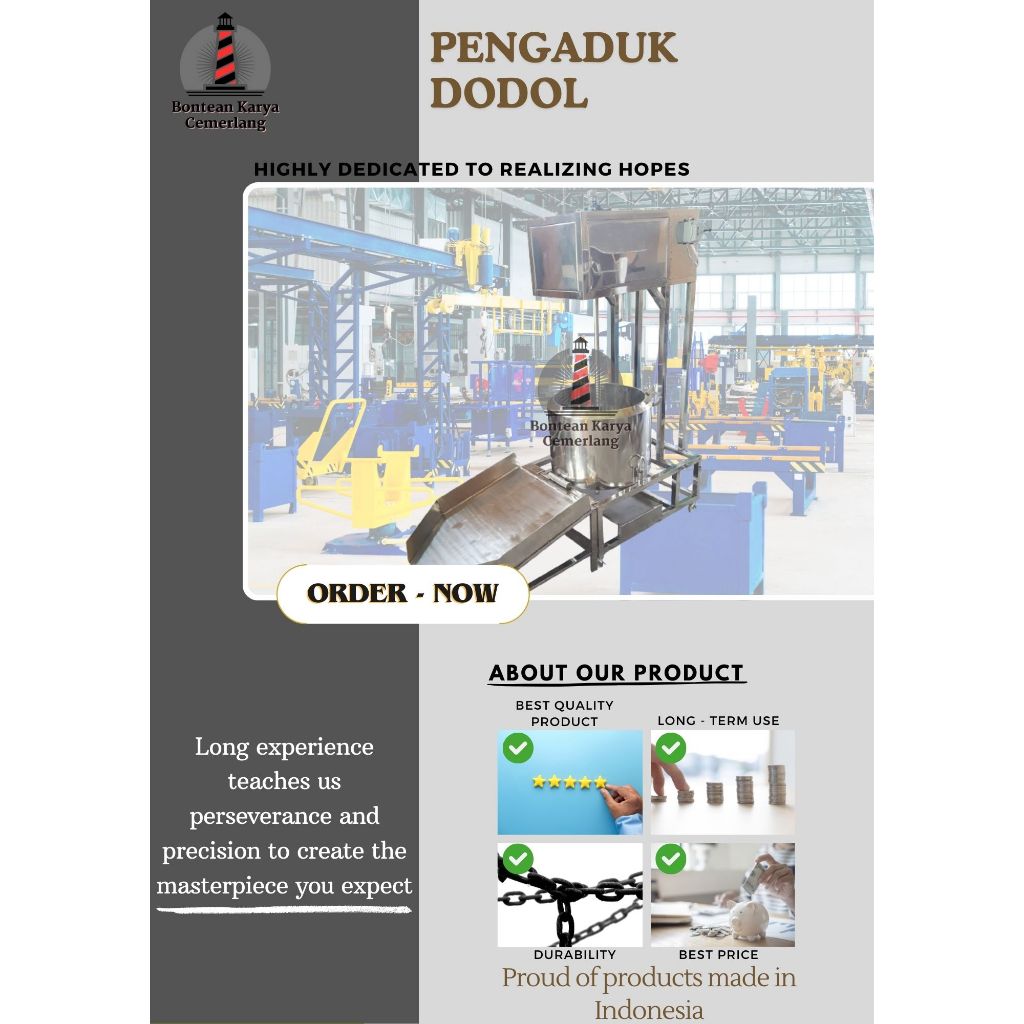 Pengaduk Dodol Dengan Penampang - Mesin Pengaduk Dodol