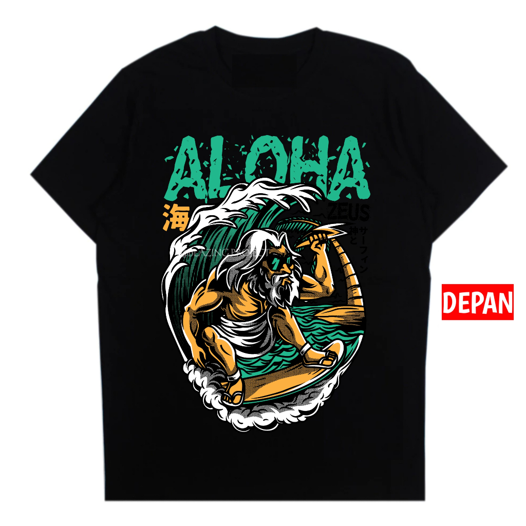 Kaos Distro Premium Kakek Zeus | T-shirt Premium Petir Zeus