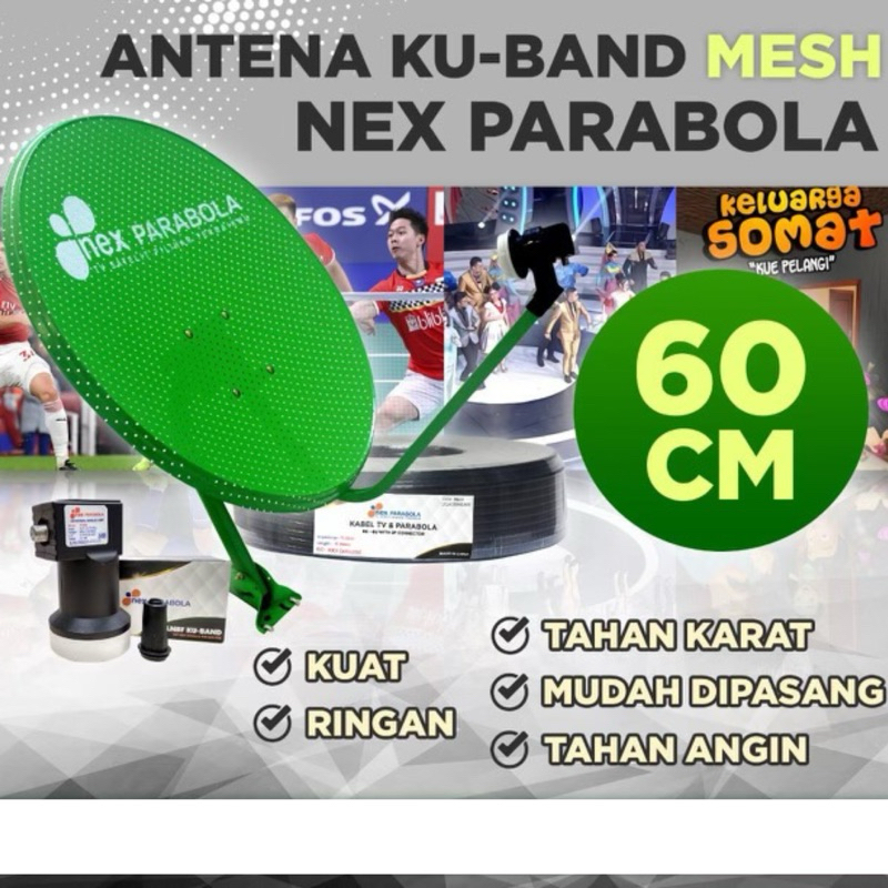 ODU NEX PARABOLA HIJAU BOLONG 60CM