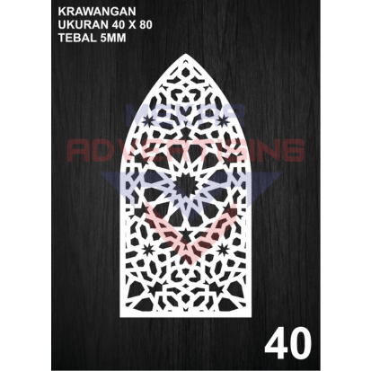 KRAWANGAN PVC BOARD / ORNAMEN PVC FOAM BOARD TEBAL 5MM MODEL 40 UKURAN 40X80