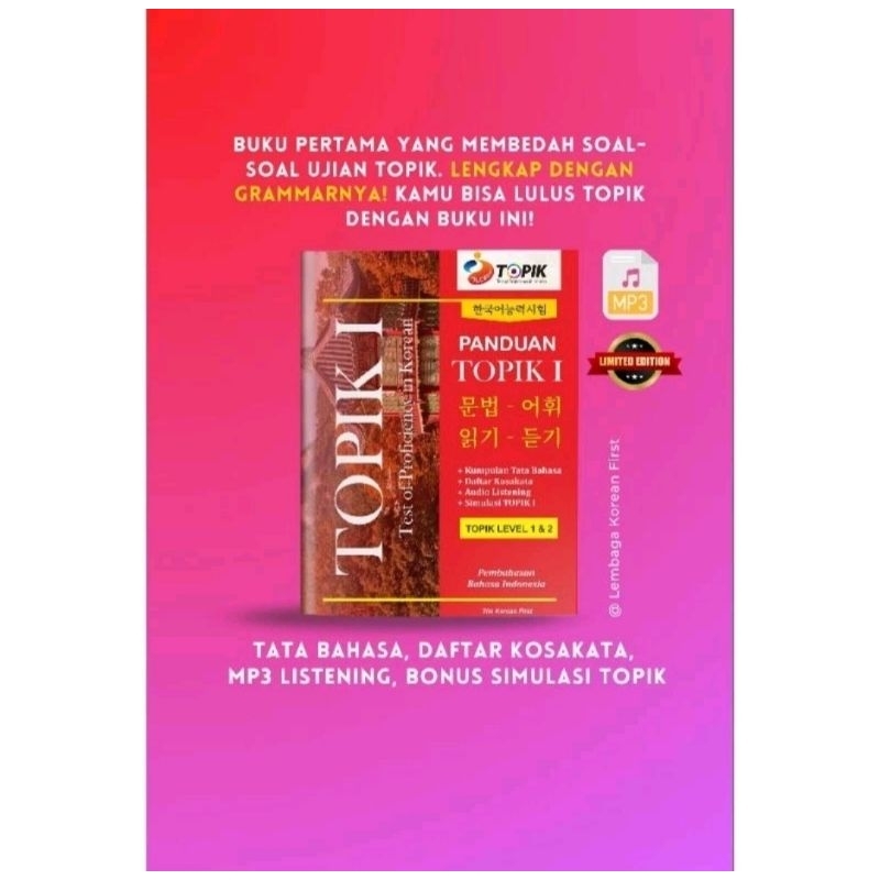 Buku Bahasa Korea Panduan Ujian Topik Pemula