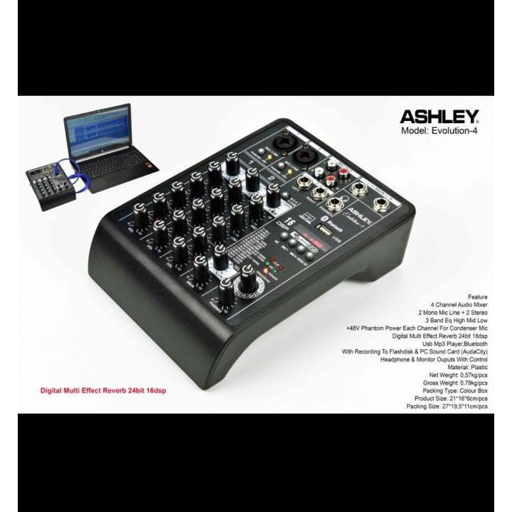 Mixer audio ashley evolution4 / mixer ashley evolution4 original 4 channel bluetooth