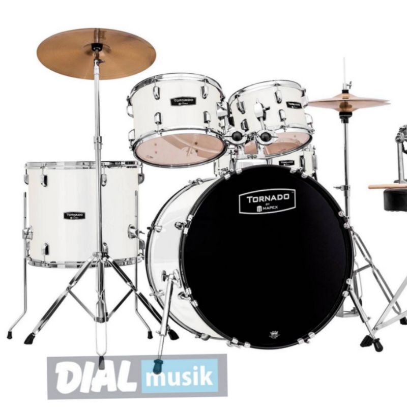 Drum Akustik Tornado by Mapex + Cymbal White Thin Grain / Drum Set Akustik Original