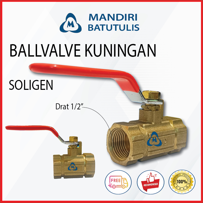 Stop Keran Kuningan Soligen - Stop Kran 1/2" Engkol