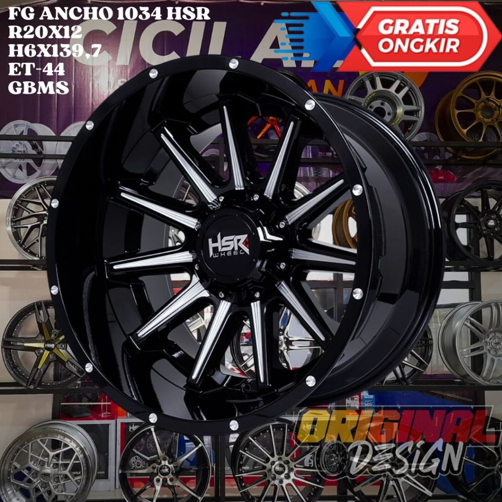 Velg Mobil Ring 20 HSR FG ANCHO R20 LEBAR 12 INCH LOBANG 6 ET-44 GBMS