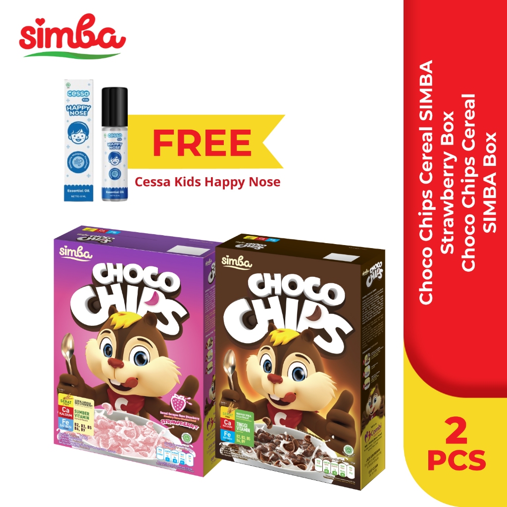 

SIMBA Cereal Chips Coklat & Strawberry 170gr Box Free Cessa Happy Nose 8ml