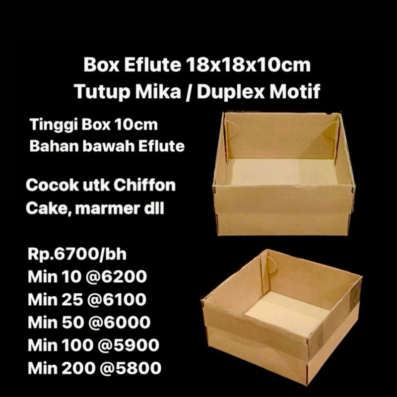 Box Eflute 18x18x10cm Tutup Motif / Mika