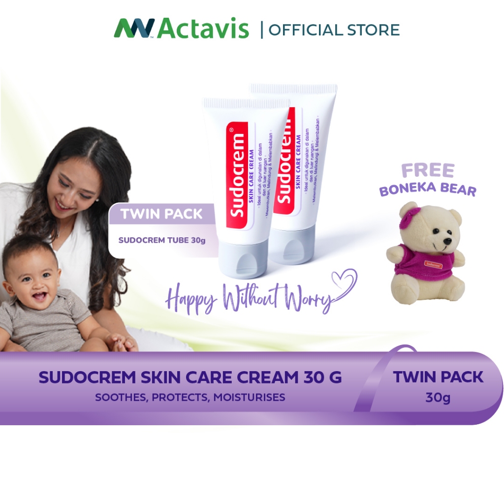 SUDOCREM SKIN CARE CREAM 30 GR - (Twin Pack) Krim Perawatan Kulit Bayi Untuk Ruam Pipi, Biang Kering