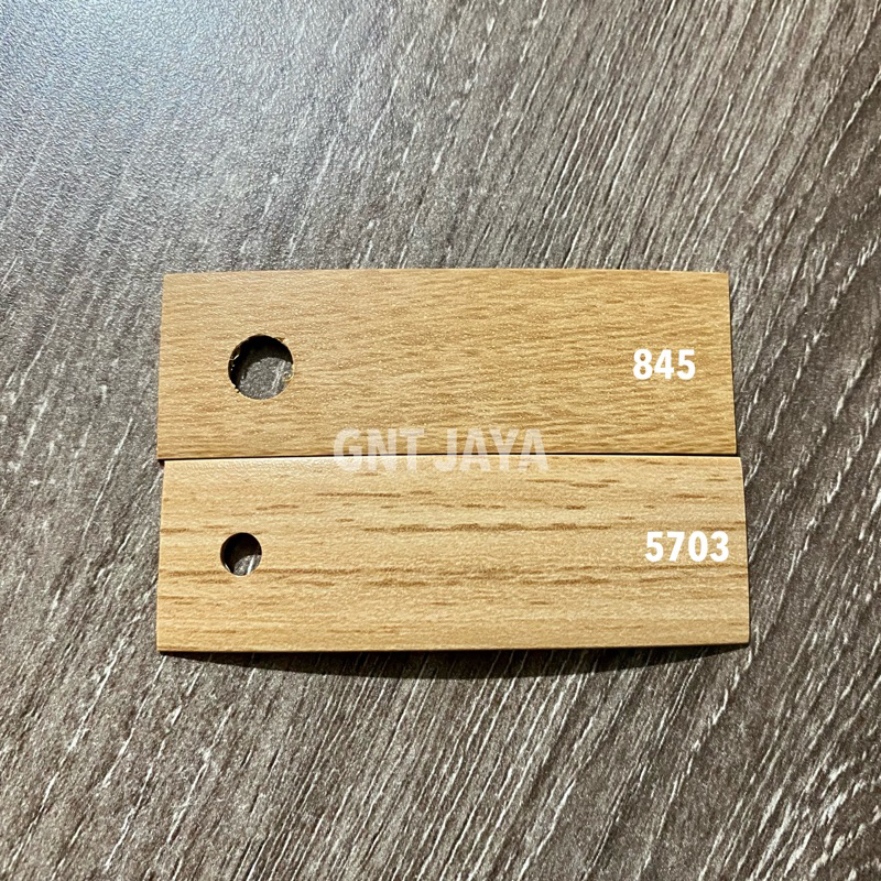 Edging hpl merk carta taco 22mm-2cm 42mm-4cm kode 845 5703 tebal 1mm motif urat serat kayu hpl