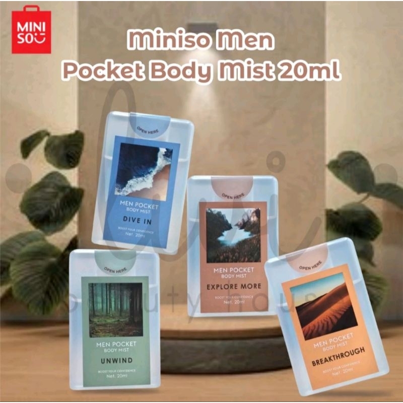Official BALI MINISO Men Pocket Body Mist Dive In Body Mist Miniso Explore More Breakthrough Unwind 