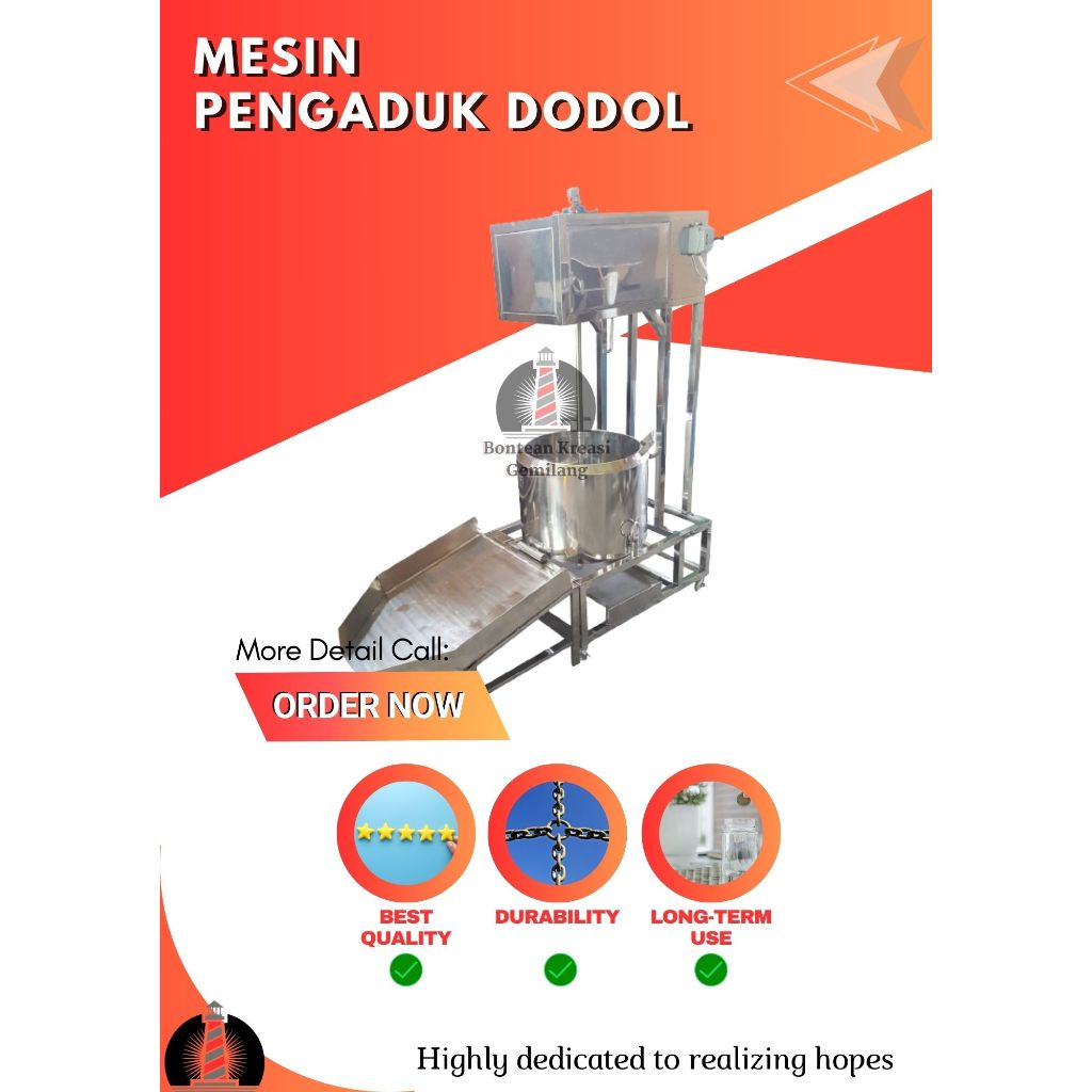 Pengaduk Dodol Dengan Penampang - Mesin Pengaduk Dodol