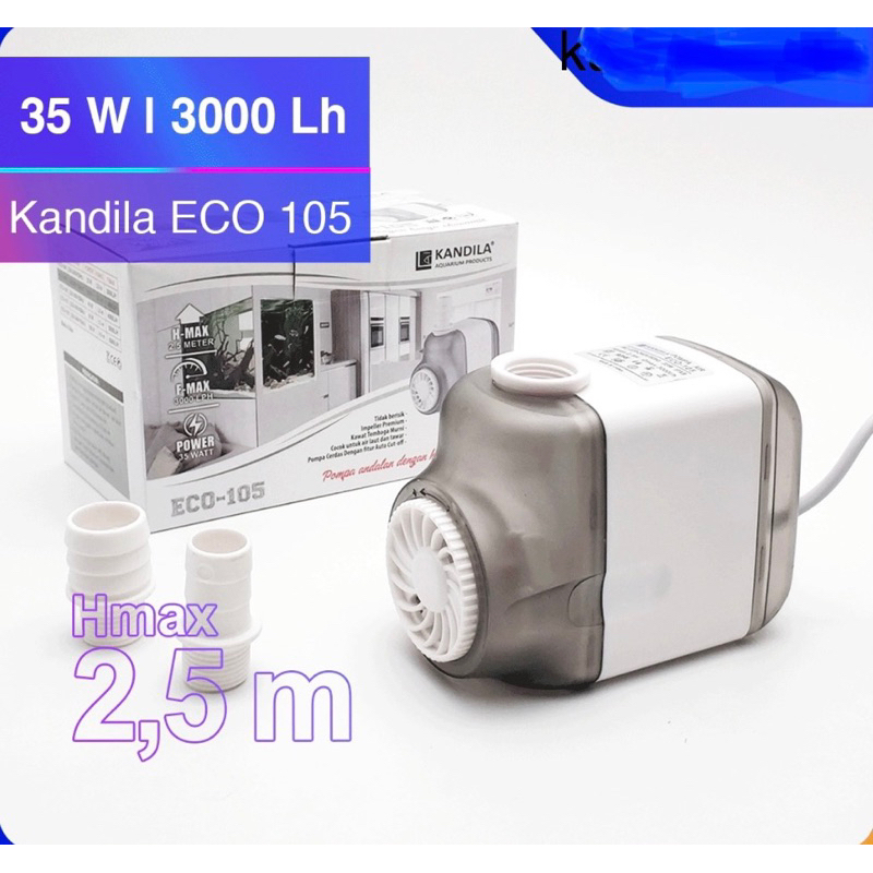 Pompa aquarium celup kandila eco 105 3000 L/H pompa kolam ikan filter aquarium