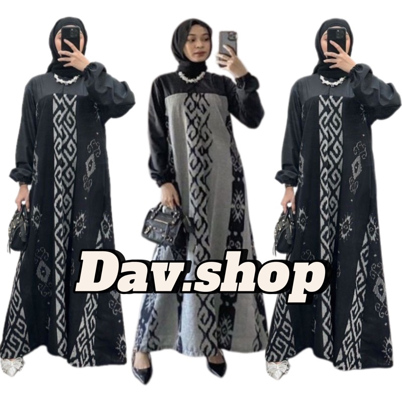 New Product / Gamis Lusianna Sesha / Size S M L XL & XXL / Bahan Tenun Ikat Songket Blangket / Gamis