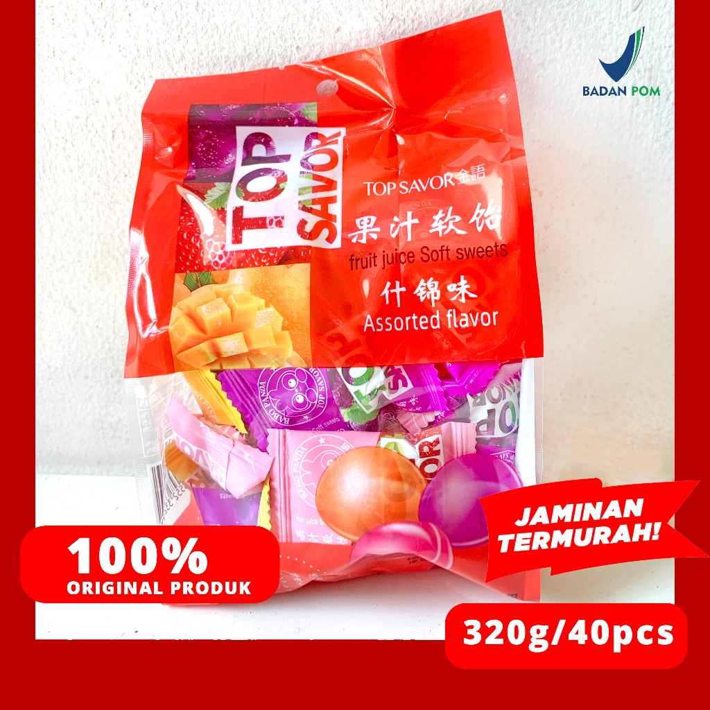 

PERMEN JELI TOP SAVOR FRUIT JUICE SOFT SWEETS ANEKA RASA 320G