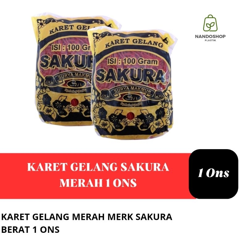Karet Gelang SAKURA Merah @ 100 Gram